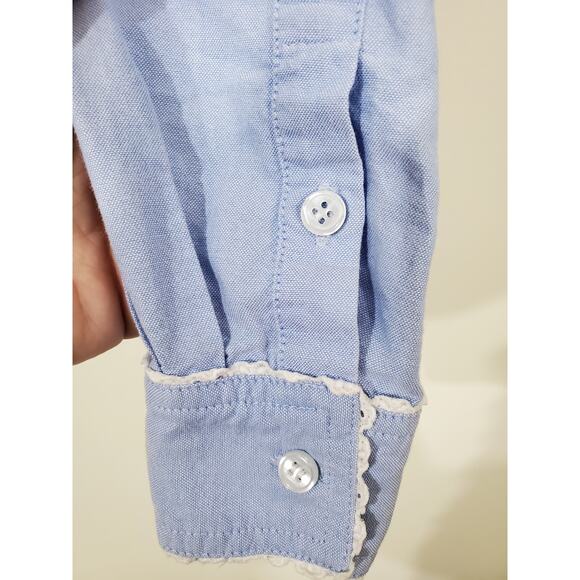 Elevenses Anthropologie Women's Button Down Denim Long Sleeve Top Size 2 - Picture 5 of 9